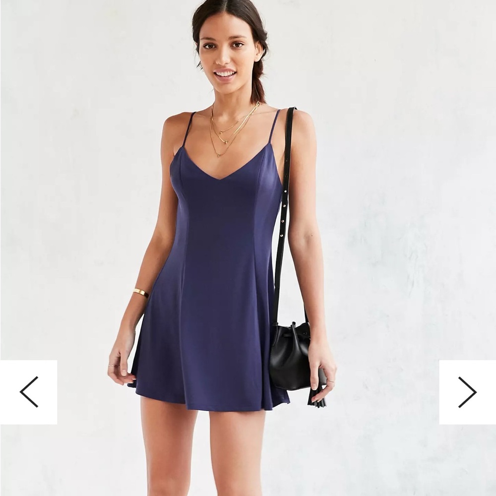 Violet Silence + Noise Makenna Strappy Scoopback Fit + Flare Dress